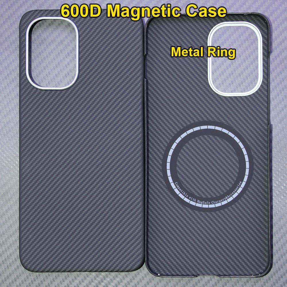 Carbon Fiber Aramid Magnetic Case for Oneplus 15R/oneplus Ace6 Kevlar Fabric Thin Hard Lightweight Cover Magnetic Balck Premium