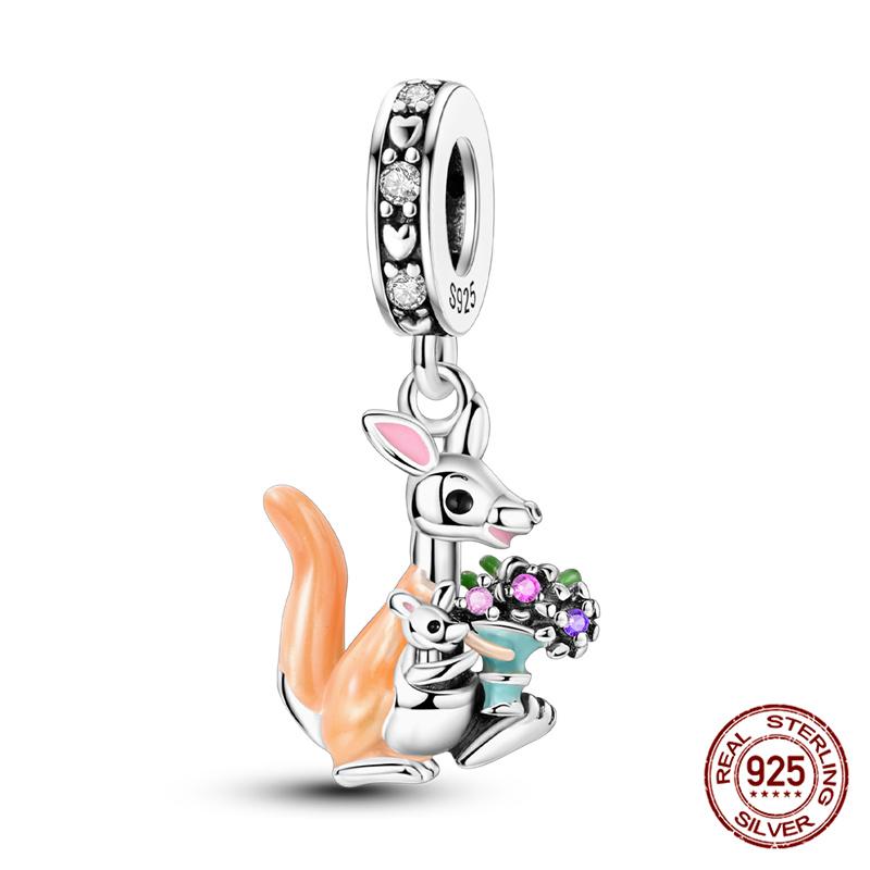 100% 925 silver Animal Series Bulldog Zebra Squirrel Charms Fit Original 925 Bracelet DIY Jewelry Making Women Gift