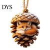 Festive Tree Trimmings Forest Animal Acorn Ornaments, Cozy Woodland Christmas 2D Acrylic Realistic Hanging Decor Pine Cone Pendant for Xmas Tree, Home