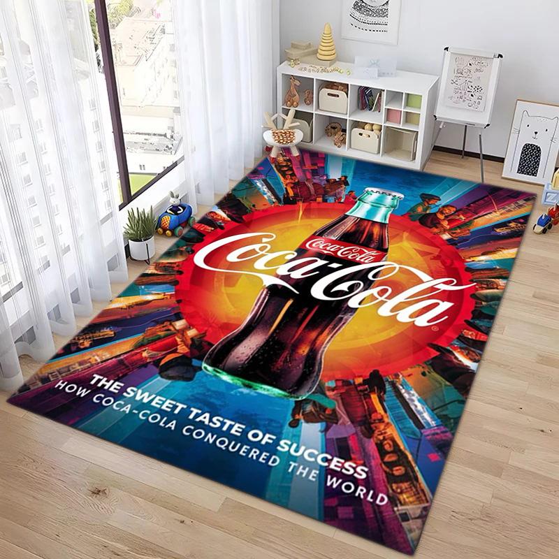 Christmas Gift Halloween Themed Cola Beverage Coca Cola Carpet Is Suitable for Living Room and Bedroom Doormats Office Balcony Decorative Carpet V26