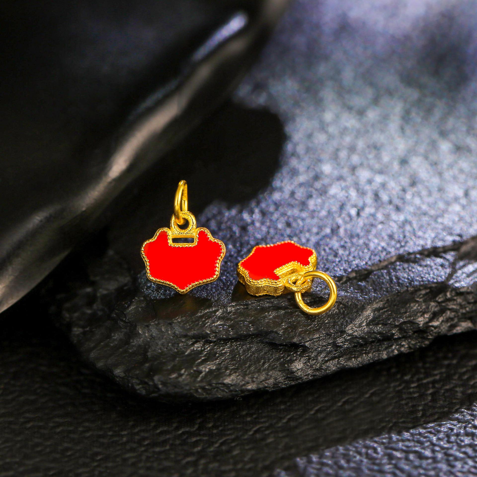 S925 Silver Gold Plated Cloisonné Cloud Lock Pendant - DIY Fashion Accessory