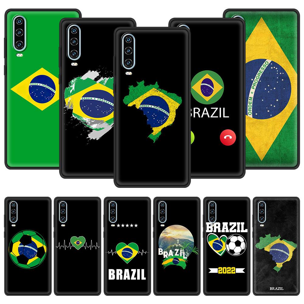Brazil Brazilian Flag Football Phone Case For Huawei P30 Lite P50 Pro P20 P40 Lite E P Smart Z 2021 Y6 Y7 Y9 2019 Y6p Y9s Cover