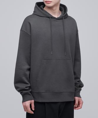 Flat Terry Oversized Hooded Sweatshirt [Gunmetal]