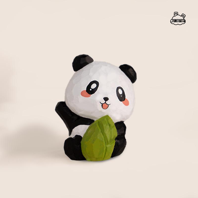 Figurină animal pisică din lemn sculptat pentru copii, ornament mic creativ de birou, decor pentru mașină, jucărie de scenă