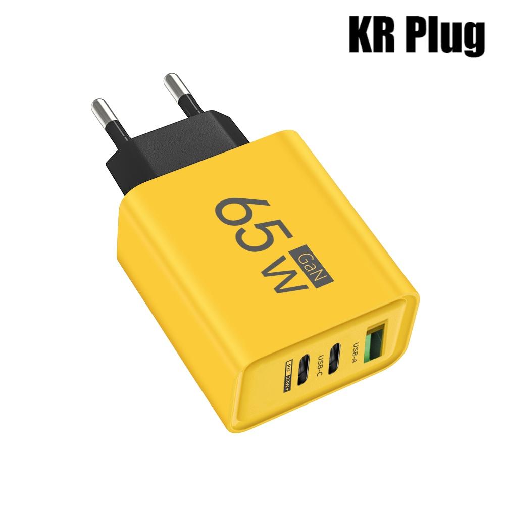 Cargador Rápido PD USB C de 65W Adaptador de Pared GaN para 16 Samsung Galaxy S24 Carga Rápida 3.0 Cargador de Viaje Multi Puerto