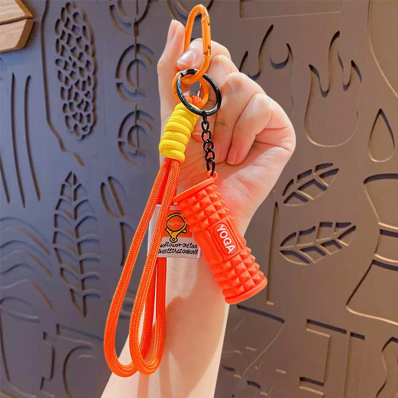 Mini Foam Roller Fitness Keychain Silicone Gym Workout Gifts Outdoor Backpack Pendant Gym-Lockers Decoration For Gym Lovers