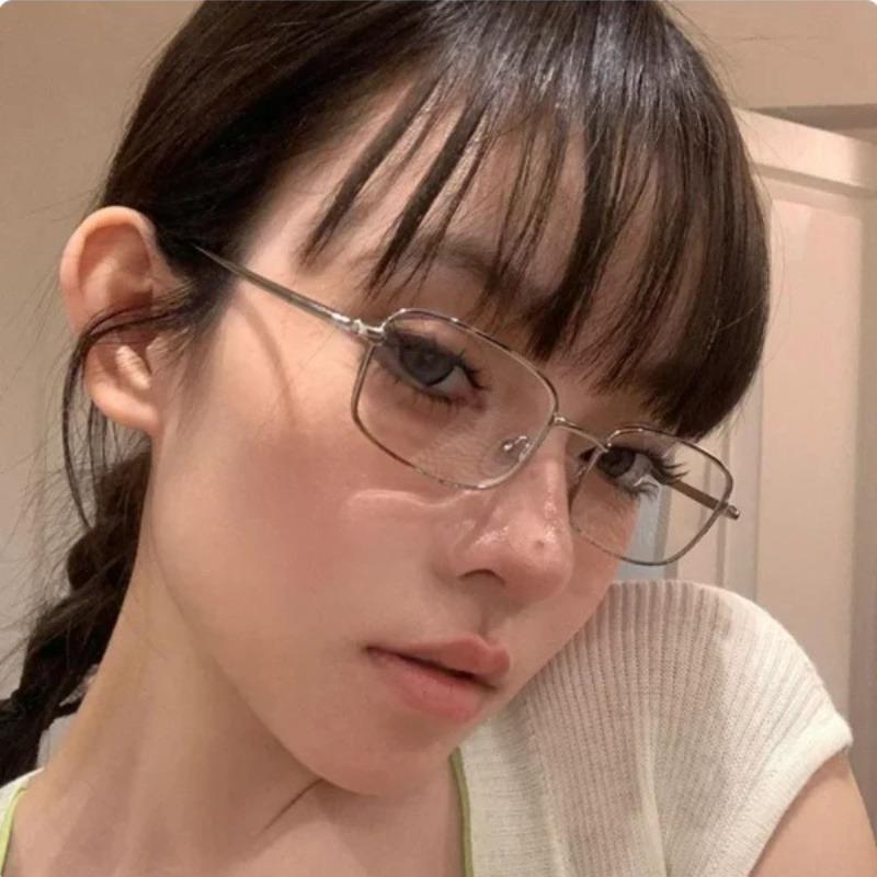 Y2K Retro Small Square Frame Glasses for Women  Lightweight Vintage Style Fashion Accessory for Casual & Formal Outfits