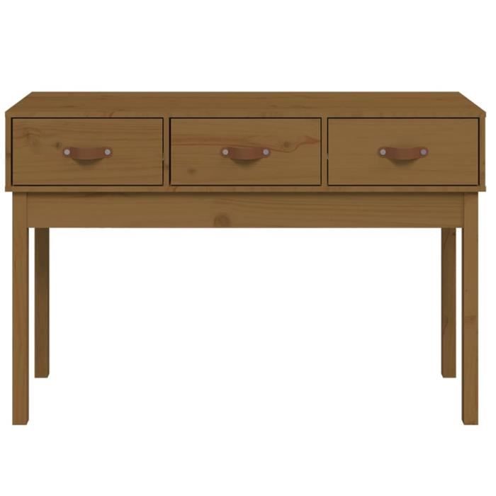 VidaXL Table console Marron miel 114x40x75 cm Bois massif de pin 821757