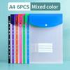 6 Pcs A4 Plastic Binder Pockets for 11 Ring Binder Letter Size