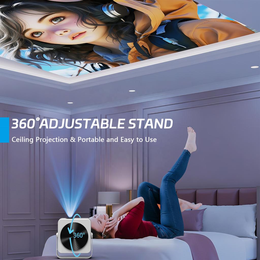 2025 Hot Selling Auto Focus Keystone Mini LCD 1080p Full HD WiFi 5G BT Video Home Movie Short Throw Smart Portable Projector