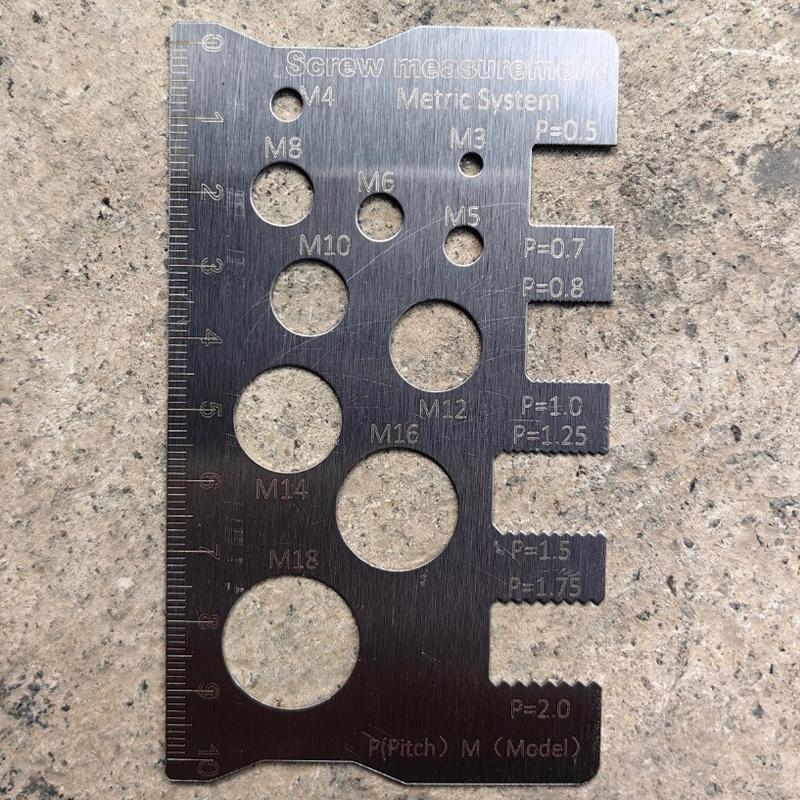 3Pcs Bolt Nut Metric Machining Threads Screw Cutting Gauge Angle Model Measuring Screw Thread Pitch Gauge Ruler Measuring Tool