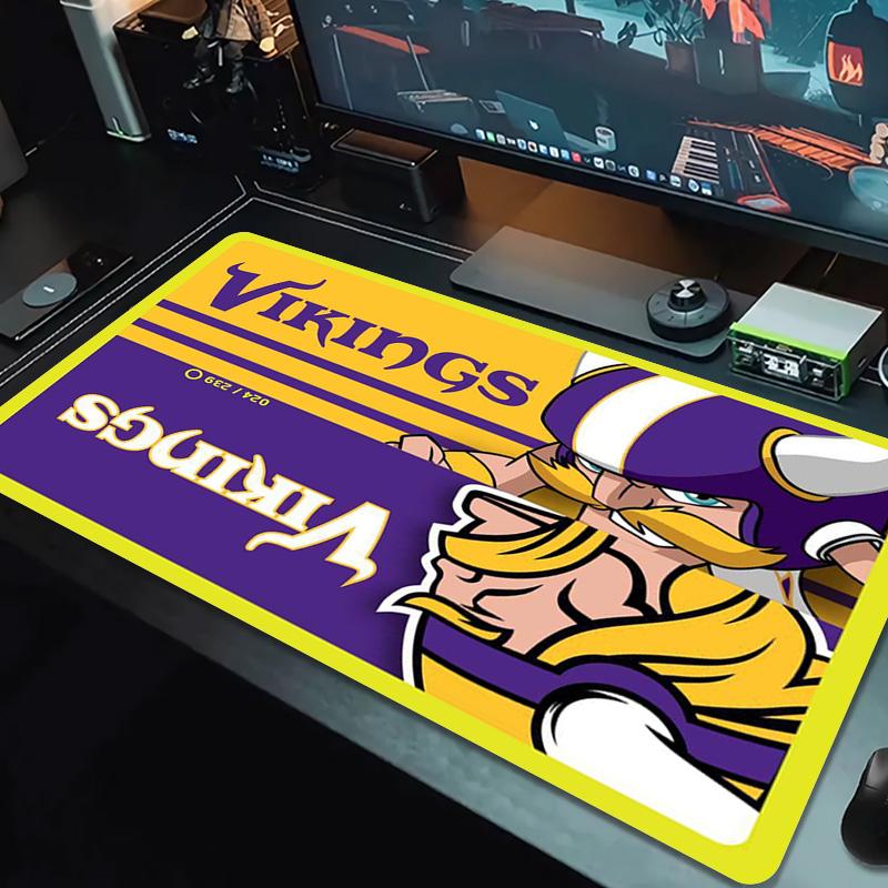 Minnesota Vikings Logos Color Mouse Pad Large Gaming Table Cushion Non-slip Laptop Tablet Big Mousepad XXL Mat Mini PC Playmat With Lock Edge