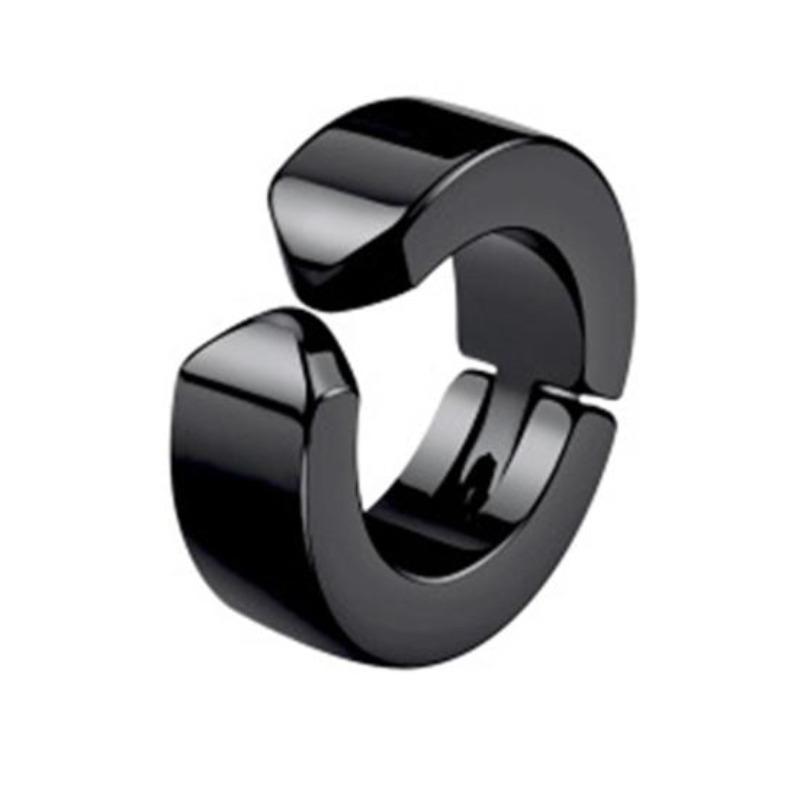 1Pc Fashion Men's Titanium Steel Clip No Piercing Hoop Earring Cross Jewelry