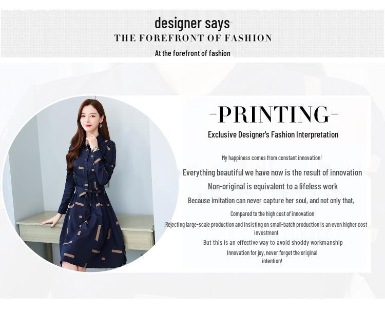 2026 Autumn New Arrival: Stylish Waist-Cinching Slimming Mid-Length Shirt Dress for Women