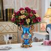 European Resin Vintage Vase Fake Flower Arrangement Ornaments Home Room Desktop Accessories Crafts Coffee Table Decoration Items