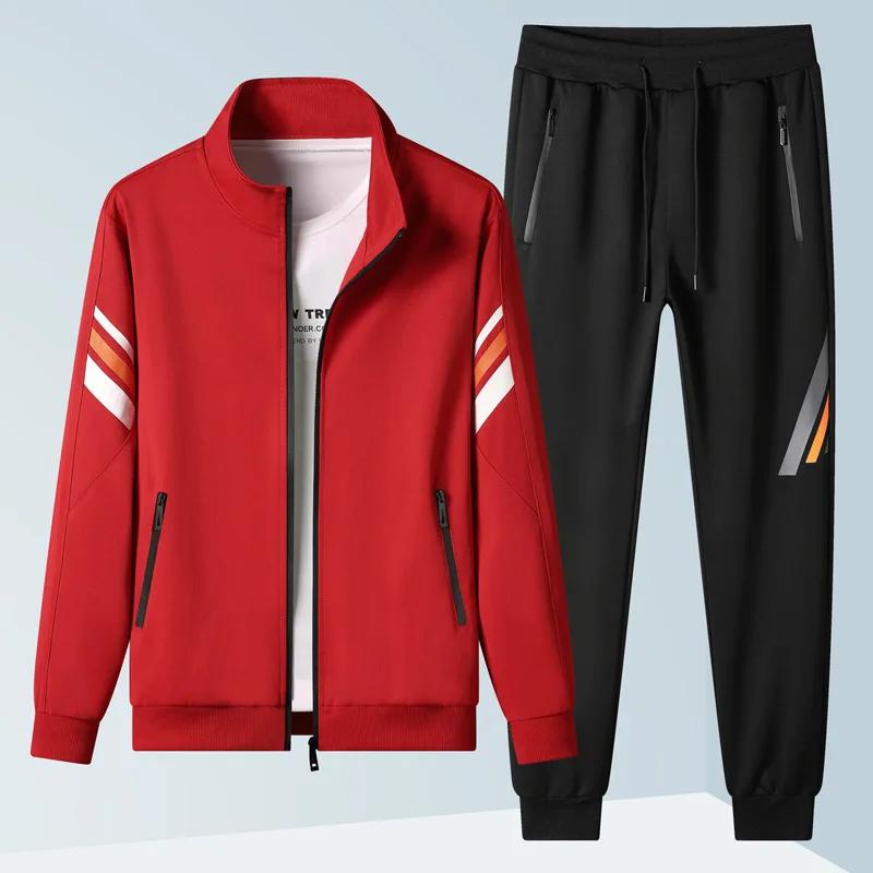 Fashionable Casual Sporty Knitted Cardigan Sweatshirt Set Men Women Spring Autumn Elastic Waist Sports Pants Two Piece Set