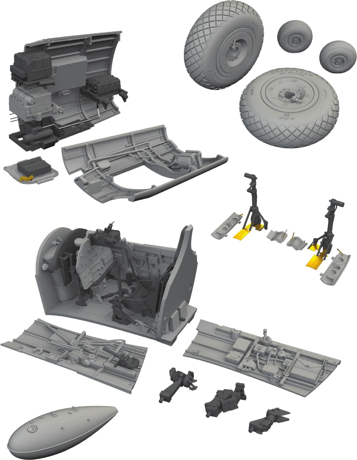 

Eduard Essential Parts Set Plastic Model Kit Parts EDUSIN648141 1/48 P-40E (for Eduard) (Airplane)