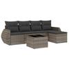 VidaXL Salon de Jardin avec Coussins 6 pcs, Canapés de Terrasse, Ensemble de Meubles de Patio, Mobilier d'Extérieur, Gris 3253637