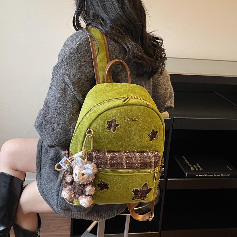 Vintage Suede Simple Backpack for Women New Large Capacity Commuter School Bag Comfortable and Versatile Texture Storage Bags