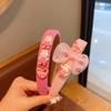 1 fascia per capelli da donna rosa primaverile con faccia di coniglio dei cartoni animati, per lavare il viso, con pompetta, carina, piccola, fresca, con personalità