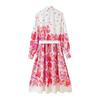 2025 Autumn Women's Fashion: European & American Style Floral Print Long Sleeve Dress