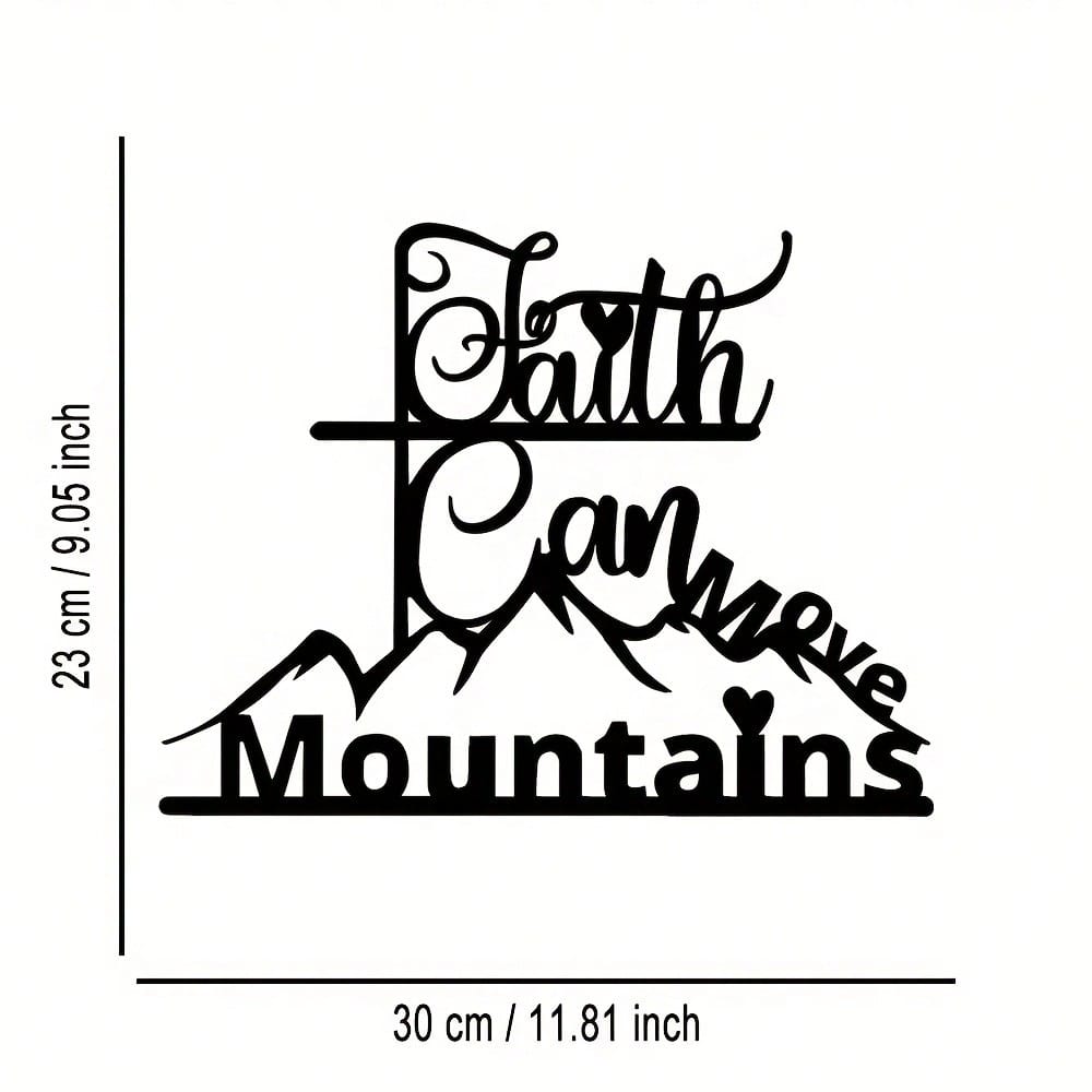 

Faith Moves Mountains Metal Wall Art Halloween Christmas Home Office Farmhouse Decor Gift різнокольоровий
