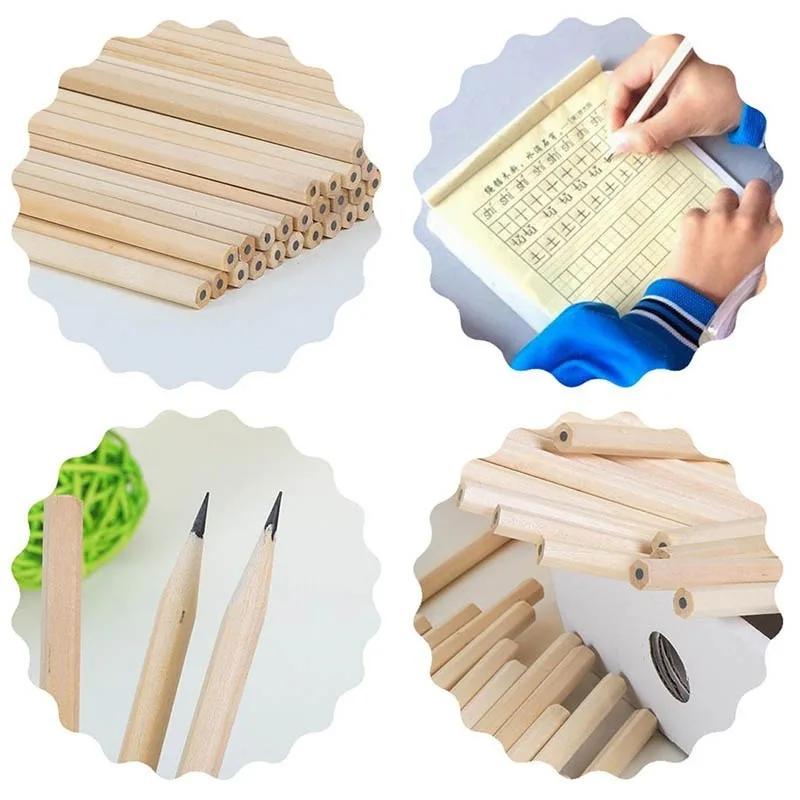 5pcs/ Lot Eco-friendly Natural Wood Pencil Black Non-toxic Standard HB Pencil Stationery Sketch Pencil Office School Supplies
