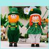 Stylish Green Leaf Festival Standing Figurines For St Patrick's Day Home Decoration