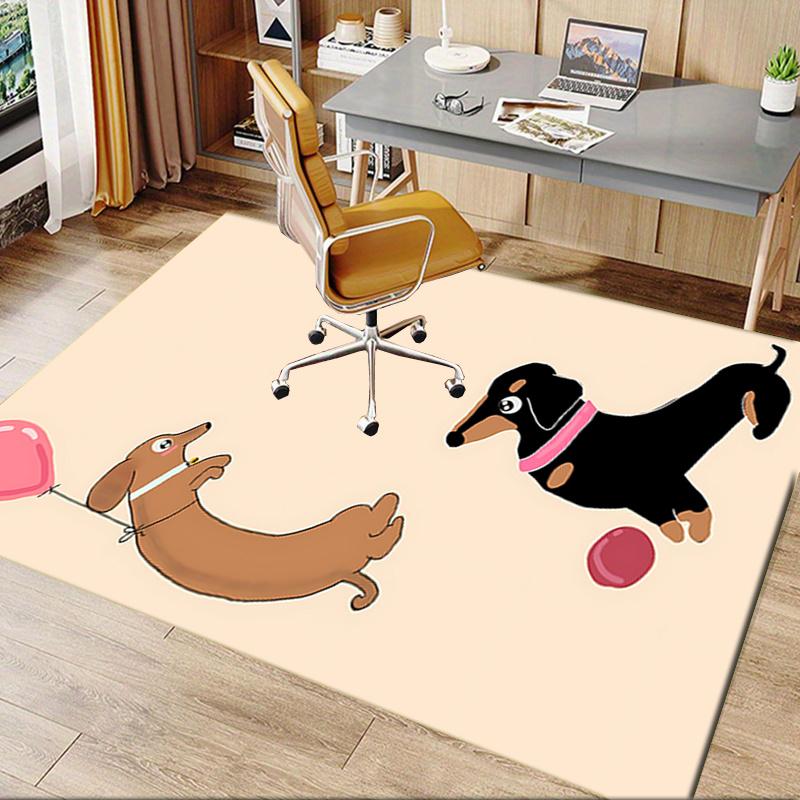 Dachshund Theme Chair Mat Office Carpet Oversized Rug for Home Decor, Sofa Mat, Desk Chair Mat, Gift Idea for Office and Living Room