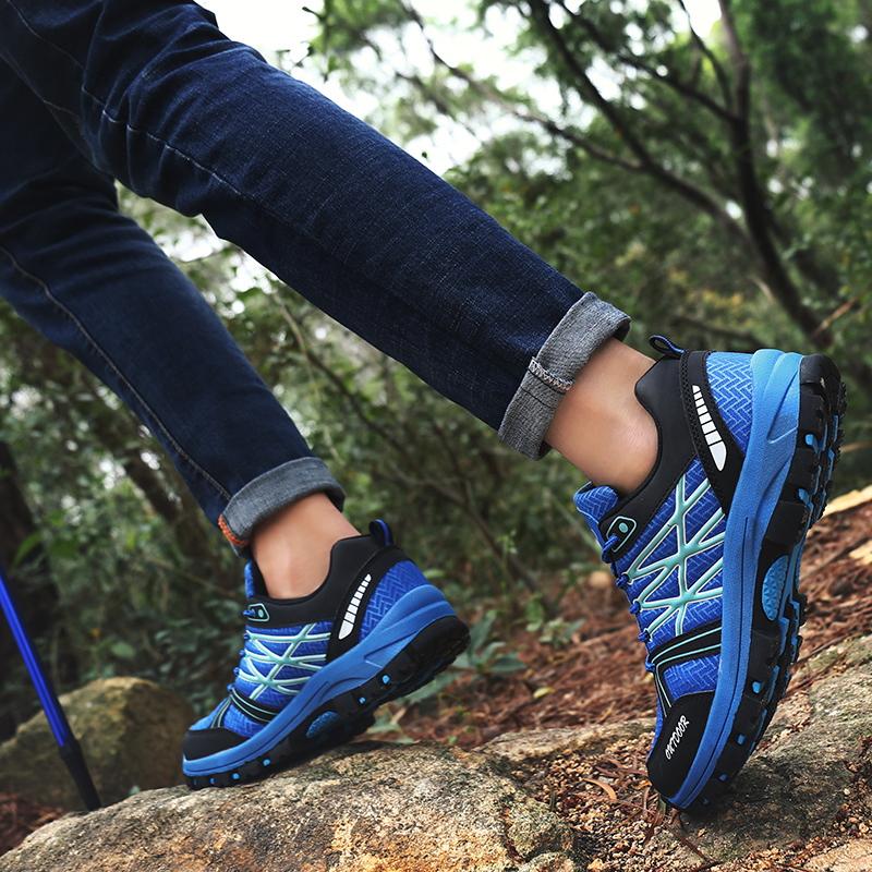 Men's Outdoor Hiking Boots Lightweight Running Shoes Anti Slip and Wear-resistant Rubber Soles Mesh Breathable Sports Shoes 2025