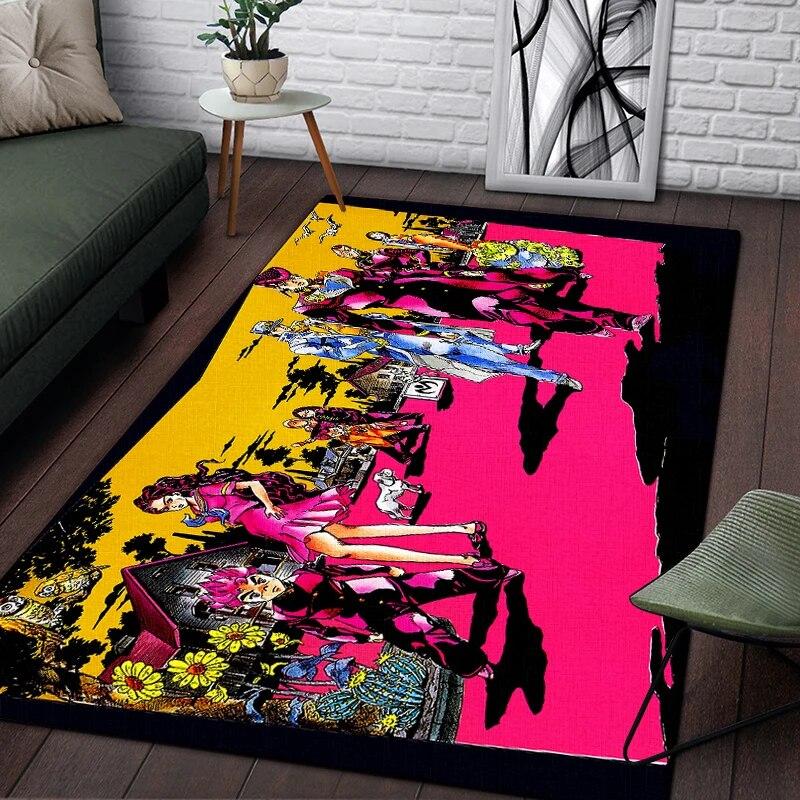 Jojo Anime Beautiful Painting Carpet for Living Room Large Area Rug Black Soft Carpet Home Decoration Mats Boho Rugs Picnic