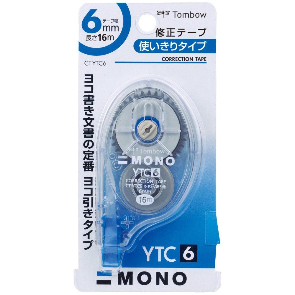 Tombow Correction 6mm MONO Mono YTC Horizontal Pull Tape, (Easy-to-Erase Type), Disposable, 16m, CT-YTC6 синий
