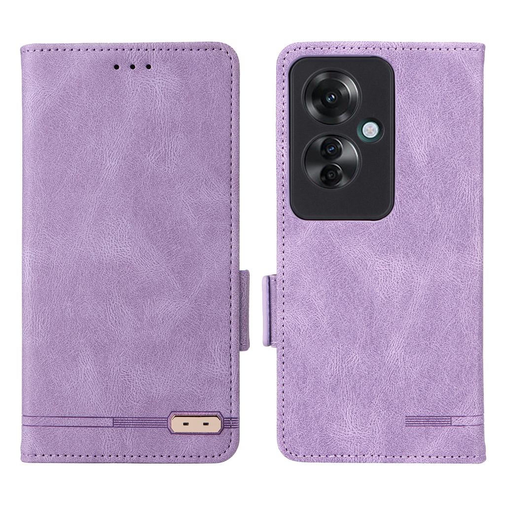 For Oppo Reno11 F 5G Shockproof Case Hardware Decor PU Leather Wallet Phone Cover