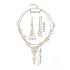 3pcs Women Light Luxury Zircon Necklace Niche Bridal Zircon Versatile Collarbone Chain Alloy Accessories for Weddings