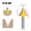Efficient 8mm Shank V Flute Router Bit Carbide End Mill With 60 To 150 Degree Options for Profession Woodworking Project