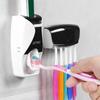 Wall Mounted Toothbrush Toothpaste Holder Automatic Toothpaste Dispenser Squeezer for Family Washroom BathroomBlack