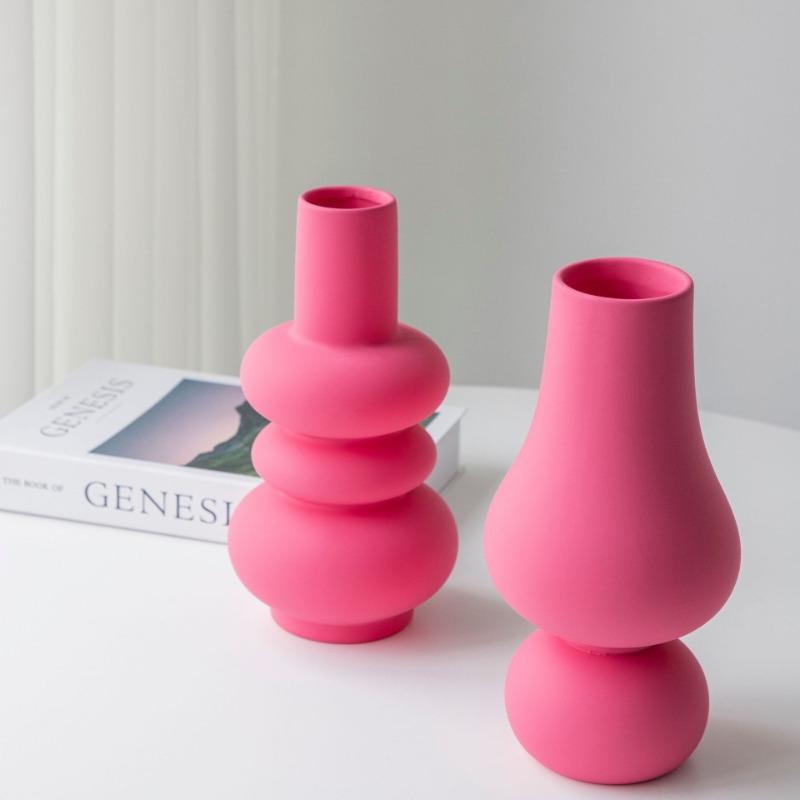 Aesthetic Ceramic Vase Decorative Vases Elegant Flower Bottle Interior Table Accessories Luxury Room Ornaments Home Decoration
