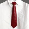 College Style PU Leather Ties Solid Color Lazy Tie Retro JK Necktie