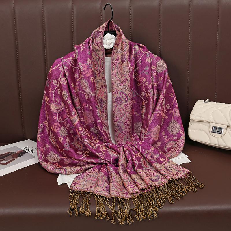 Foulard Paisley Imprime Design Hijabs Pour Femme Cachemire Pashmina Chale Dame Enveloppement Chaud Hiver Foulards Femme