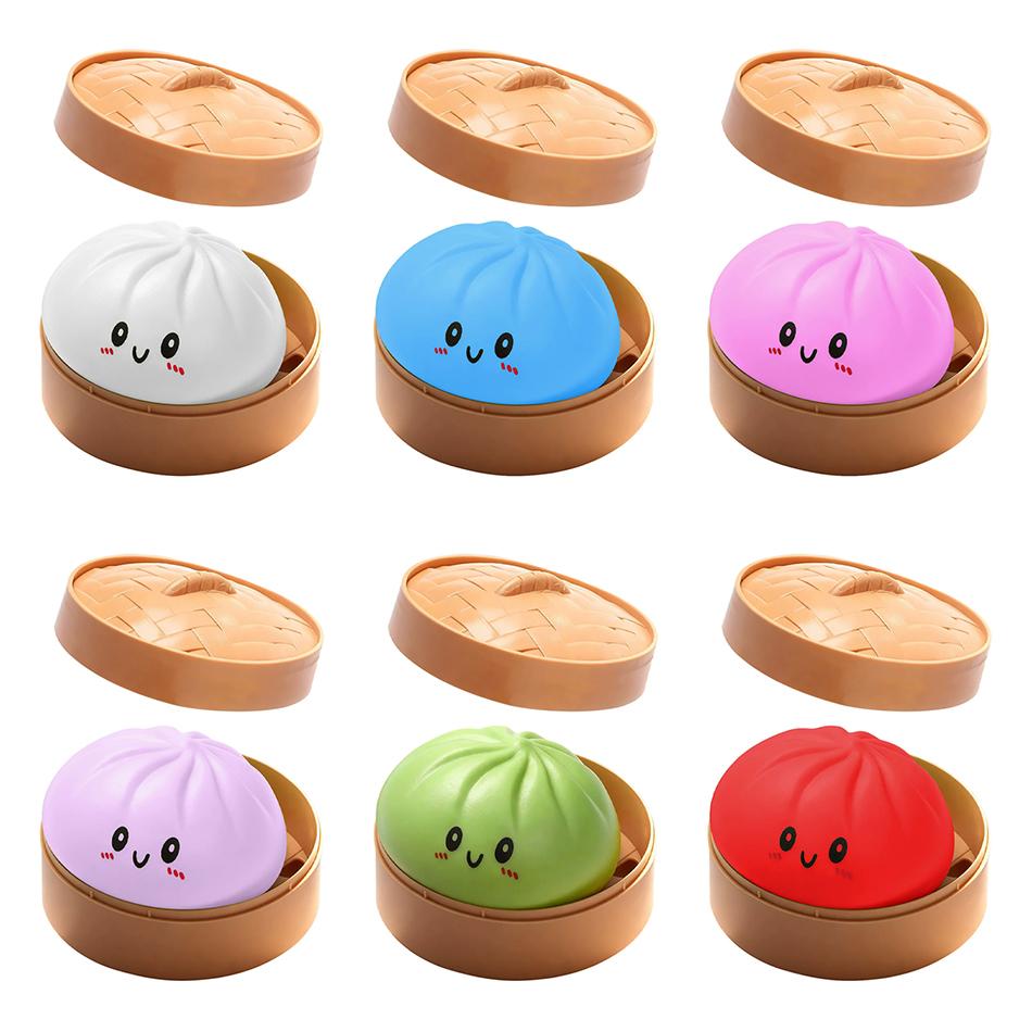 Colorful Dumpling Stress Balls Squishes Reusable High Rebound Decompression Toys Unique Home Decoration Friend Birthday Gift Round Sensory Bouncy