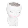 Face Flower Pot Eyes Closing Girl High Density Resin Drainage Hole Multi Purpose Head Planter Pot for Office Garden