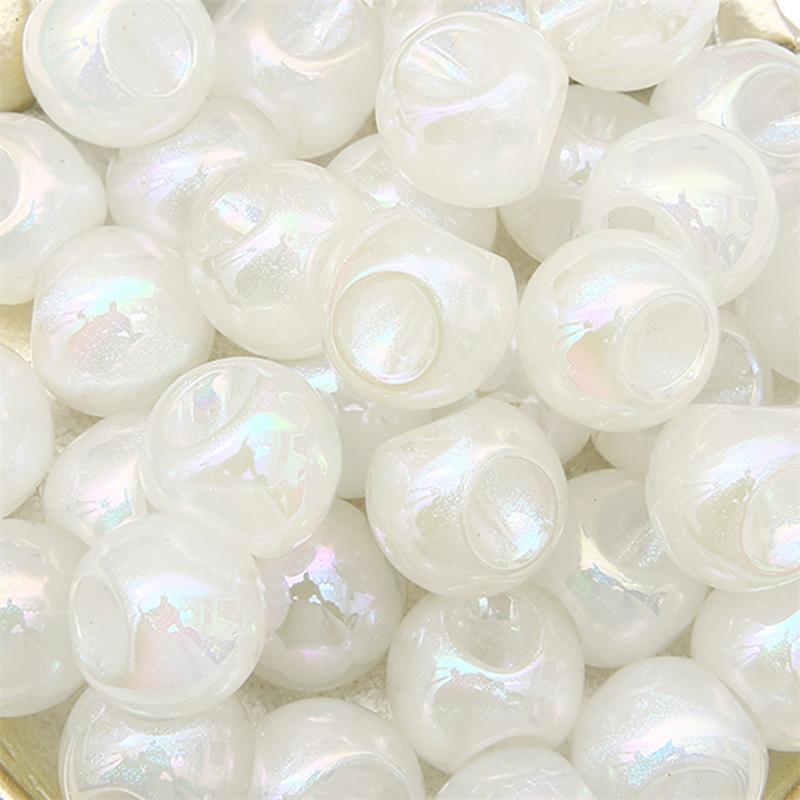 

5 шт. акриловые разноцветные шариковые бусины с боковыми отверстиями для DIY ожерелье, браслет, серьги, изготовление ювелирных изделий, аксессуары для рукоделия белый