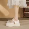 Muffin Mary Jane Platform Single Shoes Women's Shallow Mouth College Small Leather Shoes