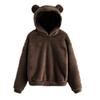 Felpa con Cappuccio Orecchie d'Orso Carine Pullover da Donna Manica Lunga Felpe in Peluche