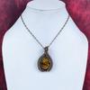Tiger's Eye Gemstone Pendant Copper Wire Wrapped Pendant Handmade Pendant Healing Stone Pendant Copper Wire Wrapped Jewelry Gifts for Friend