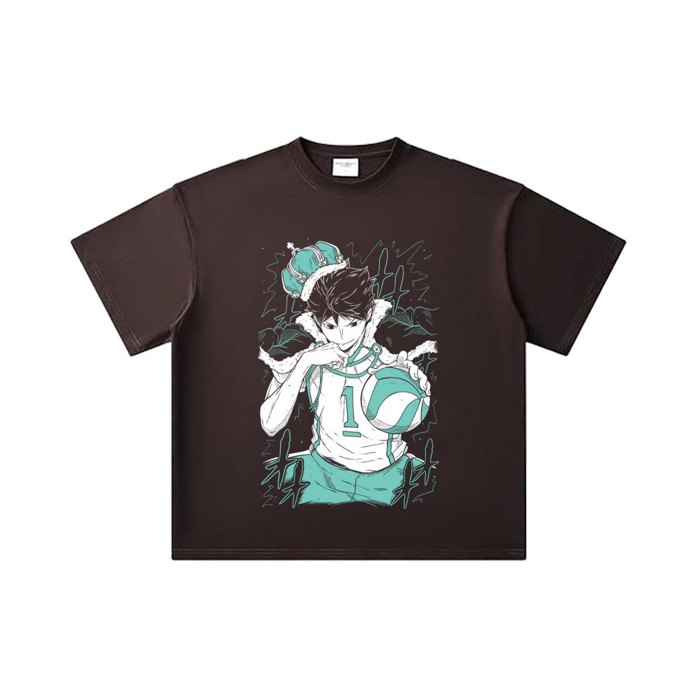 260 GSM Double Yarn 32 Count 100% Cotton Haikyu V3 Oikawa Print Unisex Heavy Cotton T Shirt
