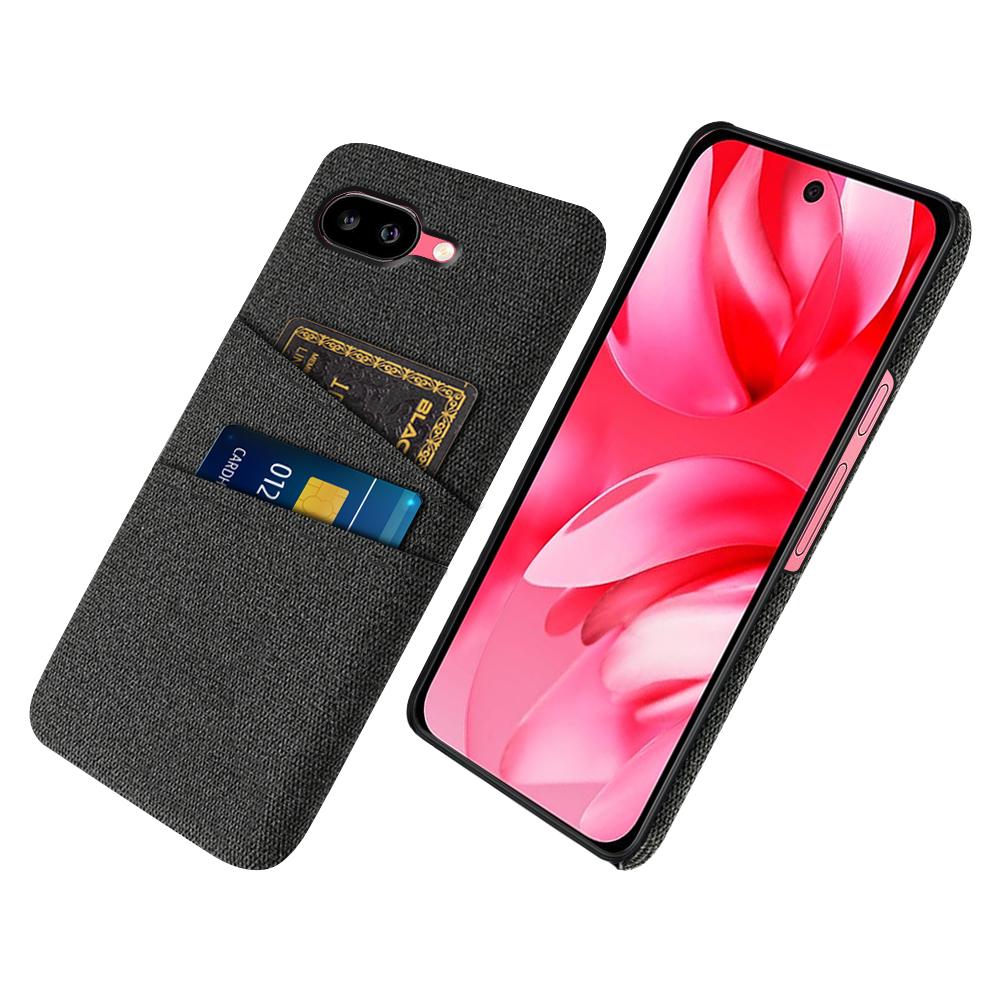 For Google Pixel 9a Case Cloth+Hard PC Phone Cover with Dual Card Slots