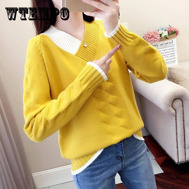 

Женские вязаные свитера, пуловеры, свитер с длинным рукавом, тонкий эластичный короткий женский свитер