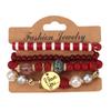 European & American Bohemian Beaded Multi-layer Bracelet with 'I LOVE YOU' Pendant