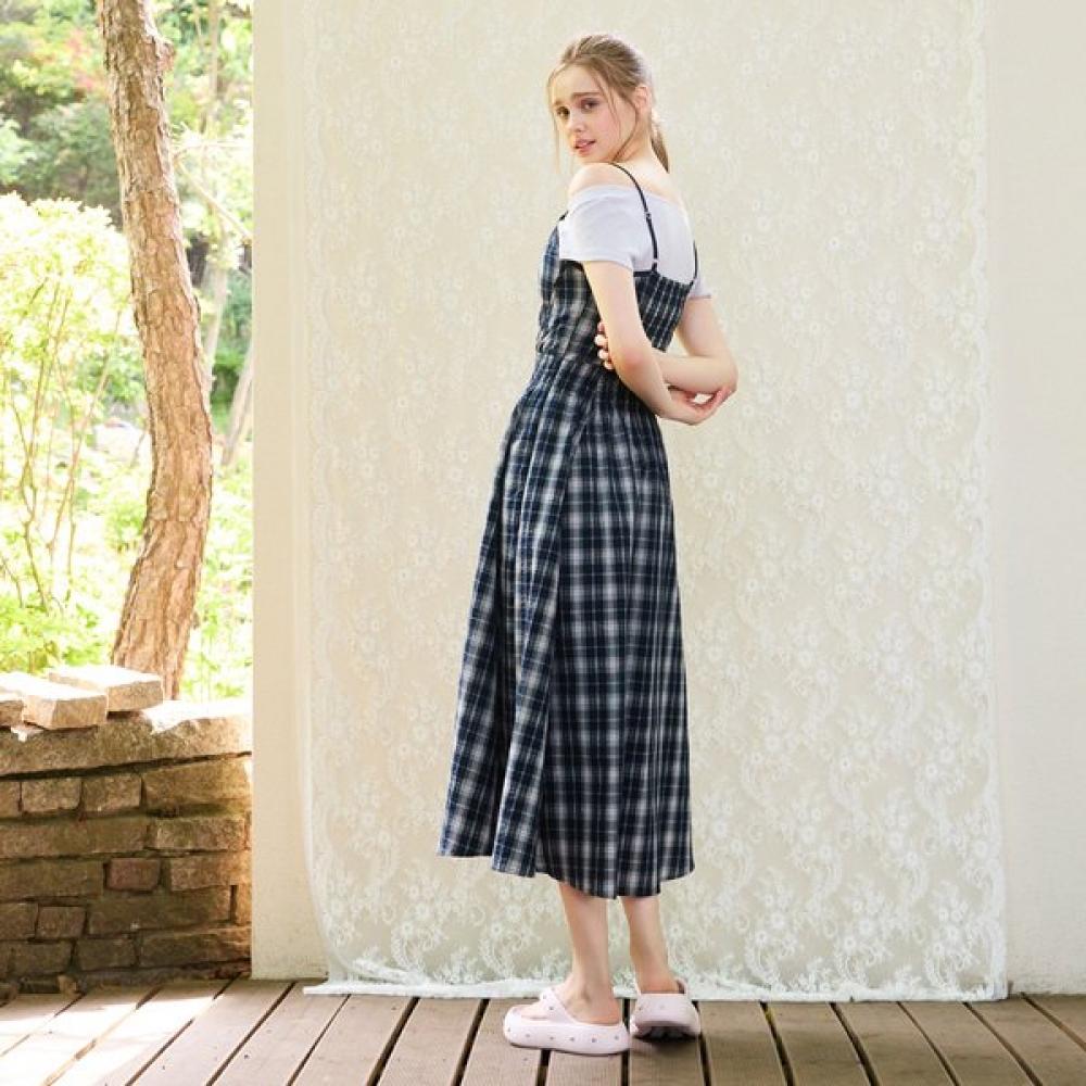 Gnarly Check Smocking Dress Es2oop05